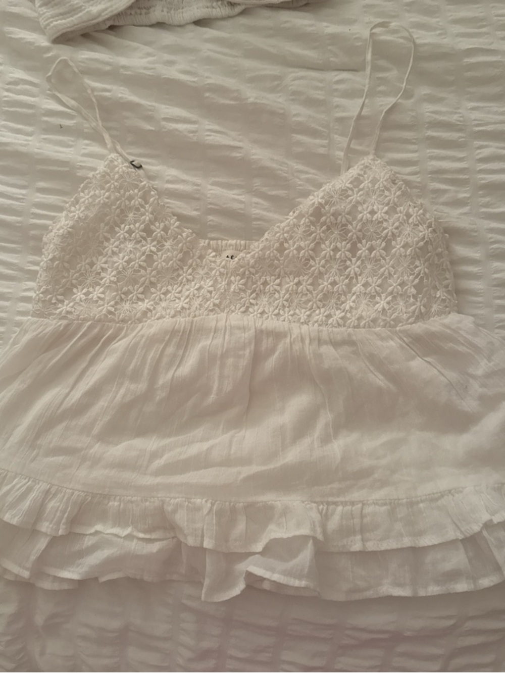 Aeropostale White Lace Trim Camisole Tank